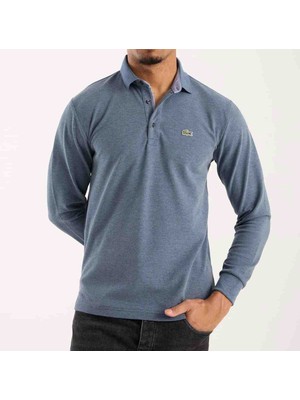 Lacoste Polo Uzun Kol Indigo Regular Fit Erkek Sweatshirt
