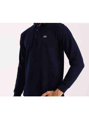 Lacoste Polo Uzun Kol Lacivert Regular Fit Erkek Sweatshirt