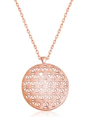 Epilons ​​925 Ayar Gümüş Yaşam Çiçeği Gümüş Kolye T6508 (1021)