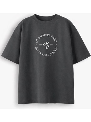 Monila Kadın Premium Kumaş Baskılı Oversize T-Shirt