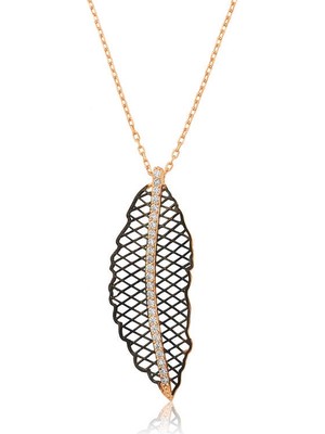 Epilons 925 Ayar Gümüş Yaprak Kadın Gümüş Kolye T4548 (1021)