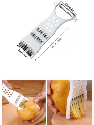 Epilons Rende Soyacak 5 Fonksiyonlu Sebze Meyve Soyucu Patates Havuç Salatalık Zencefil Doğrayıcı (1021)