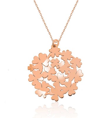 Epilons 925 Ayar Gümüş Yonca Buketi Kadın Gümüş Kolye T5027 (1021)