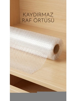 Epilons Şeffaf Pvc Kaydırmaz Raflık Dolap Içi Çekmece Örtüsü 45X300 cm Koruyucu