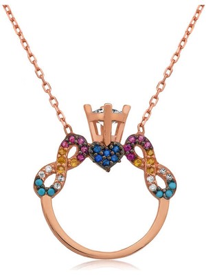 Epilons 925 Ayar Gümüş Tek Taş Sonsuz Aşk Kadın Gümüş Kolye PT2610883 (1021)