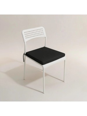 Gullfoss Siyah Bahçe Balkon Salon Sandalye Minderi 40X40 cm