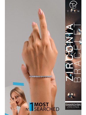 Swarovski Klasik Zincir Tasarımlı Gümüş Renk Kadın Bileklik