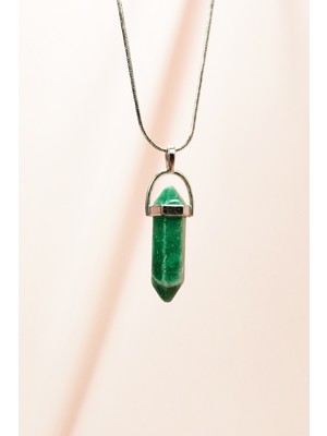 Yeşim Doğal Taşı Zincirli El Yapımı Tasarımlı Kolye Uç: 3,5 cm Zincir: 20 cm Kutulu