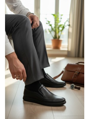 Enoch Executive-Glide Serisi Pütürlü Doku Pratik Slip-On Ayakkabı
