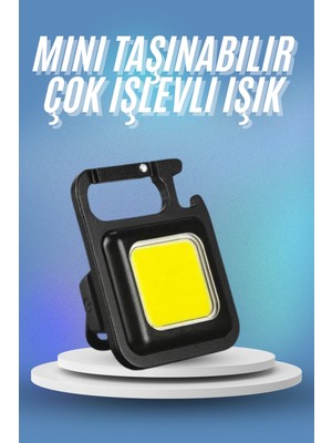 İntora Işıldak USB Şarjlı Cep El Feneri Taşınabilir Mini LED Işık Çok Fonksiyonlu