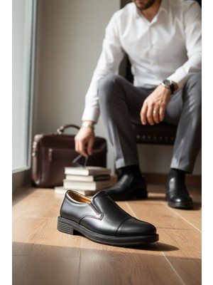 Enoch Hafif Tabanlı Elastik Geçişli Modern Ofis Ayakkabısı