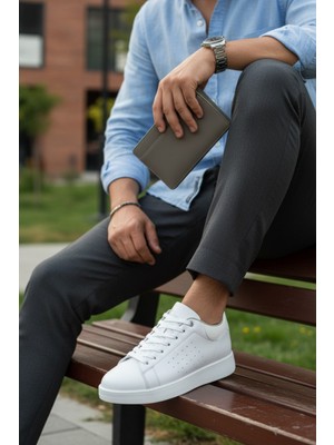 Enoch Nefes Alan Yan Panel Tasarımlı Modern Klasik Düz Taban Sneaker