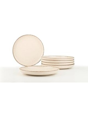 Starseven Kütahya Porselen Moderna 6 Parça 19 cm Düz Tabak Tarçın