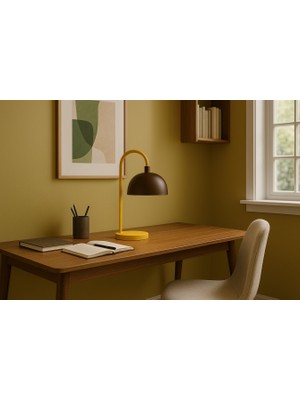 Longing Mellow Arc Masa Metal Masa Lambası – E27 Duy – Ofis & Çalışma Masası Lambası