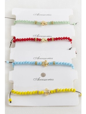 Starseven Kaplumbağa Kristal Makrome Ip Bileklik