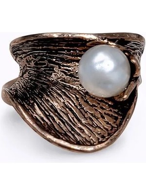 Angelovia Vintage Çiçek Detaylı Gold Çelik Yüzük