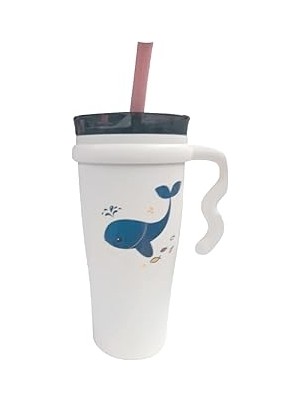 Starseven Trendix Çelik Içli Termos Bardak 1000ML Beyaz Yunus