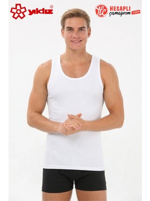 Yıldız 04 Premium Erkek %100 Pamuklu Esneyen Ribana Rahat Kumaş Atlet 1 Adet