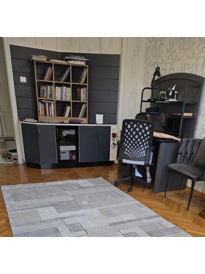 Elvey Home Bambu Gri Doğal Gerçek Bambu Kadife Ince Sık Dokuma Özel Kesim Salon Koridor Oturma Odası Halısı