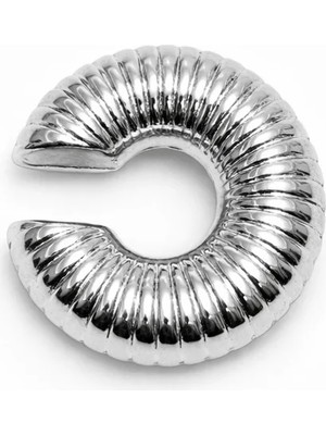 Angelovia Gümüş Kabartmalı Çelik Earcuff