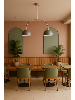 Longing LoopTwin Sarkıt Lamba-Avize - Modern Endüstriyel Mufak Hol Cafe Salon Avize