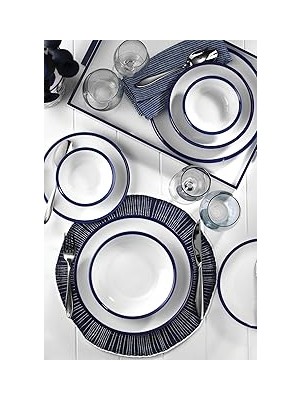 Starseven Kütahya Porselen Otel 6 Kişilik 24 Parça Kobalt Yemek Takımı