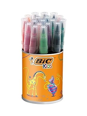Starseven Bic Kids Visa Firça Uçlu Keçeli Boya Kalemi, 18'li Kavanoz, Başlı Esnek Yumuşak Uç, Y