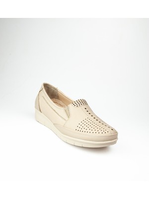 Castle Black 42741 Bej Deri Günlük Kadın Ayakkabı