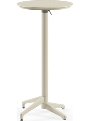 Tilia Moon Polipropilen Katlanır Bar Masası Ø60 cm Bej - Bahçe, Balkon, Kafe, Restoran, Dış Mekan İçin