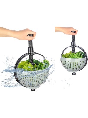 Zemira Hızlı Salata Kurutucu Süzgeç- Dönerli Süzgeç Dev Boy