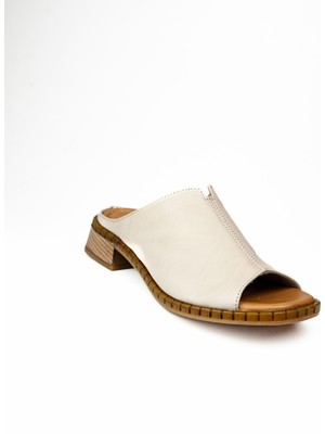 Moda Arena 022 Vizon Deri Kadın Terlik