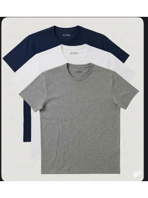 Siyah-Beyaz-Gri Basıc3'lü Tshırt