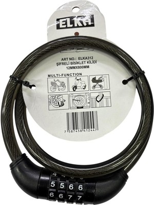 LTG Nova Elka 312 Şifreli Bisiklet Kilidi 80 cm