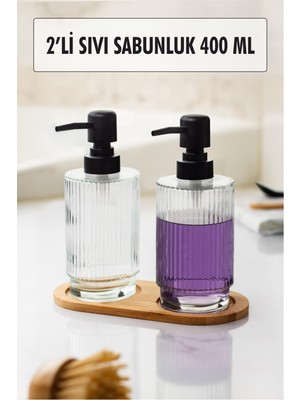 LTG Nova 2 Li Bambu Altlıklı Sıvı Sabunluk Seti