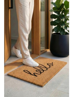 Koza Home Coco Hello El Yazısı Kıl Kapı Önü Paspası 40X60 3681