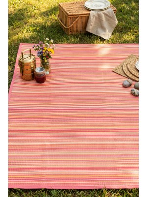 Melaris Plaj Karavan Halısı Hasır Kilim Katlanabilir Halı Balkon Teras Bahçe Kamp Halısı