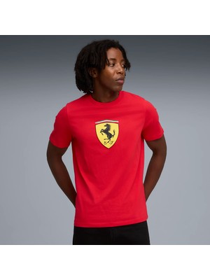 Puma Erkek Kırmızı Puma Ferrari Colored Shield Tee Kırmızı Erkek T-Shirt