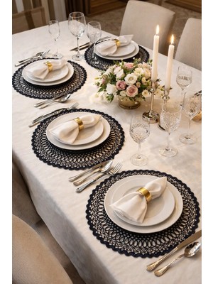 Dilex DİLEX Siyah Supla Seti 4 Adet – 37 cm Şık Masa Servis Altlığı