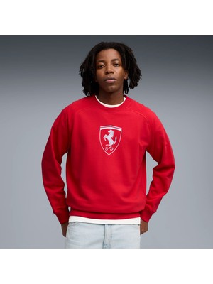 Puma Erkek Kırmızı Puma Ferrari Tonal Shield Cn Kırmızı Erkek Sweatsirt
