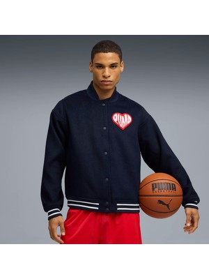 Puma Erkek Lacivert Puma Sticker Pack Varsity Jacket Lacivert Erkek Ceket