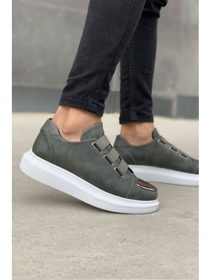 Roof Atelier Erkek Antrasit Cırt Cırtlı Ayna Tasarımlı Spor Ayakkabı - 251 - Cbt Mirror