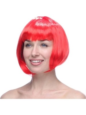 Epilons Kırmızı Kısa Küt Peruk Saç