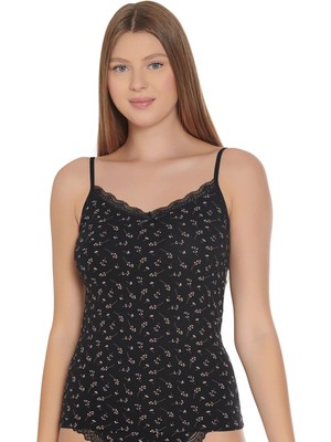 Gümüş 3096 12'li Kadın Likralı Empirme Desenli Atlet