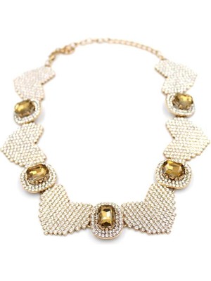 Nuvvo Taşlı Kalp Kolye - Altın