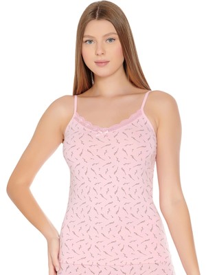 Gümüş 3096 12'li Kadın Likralı Empirme Desenli Atlet