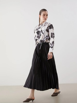 Lc Waikiki Yeni Sezon Beli Lastikli Saten Kadın Pileli Etek