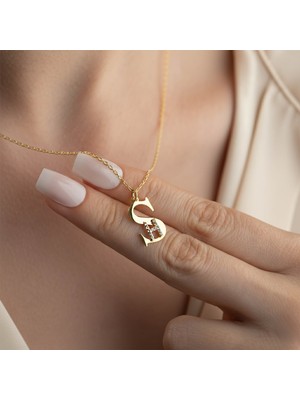 Vaoov 925 Ayar Gümüş Iki Harfli Kişiye Özel Kolye