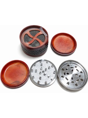 Benko Büyük Boy Ahşap 7,5 cm Dört Katman.tütün Baharat Herbal Parçalayıcı.