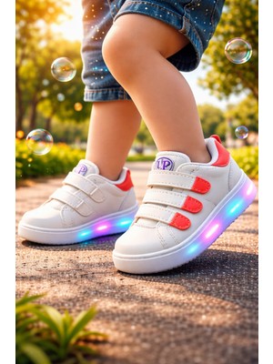 Almira Anne Bebek Işıklı Unisex Çocuk Spor Ayakkabı Mor Sentetik Deri