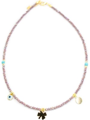 Nuvvo Yonca Boncuk Kolye - Mor